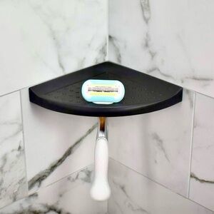 Graphite 5” Corner Footrest with Razor Holder for New Construction Shower NWT